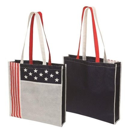 DEBCO Debco NW7025 Non Woven USA Tote - Red - White / Blue  - 12 Pack NW7025